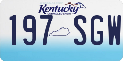 KY license plate 197SGW