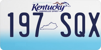 KY license plate 197SQX