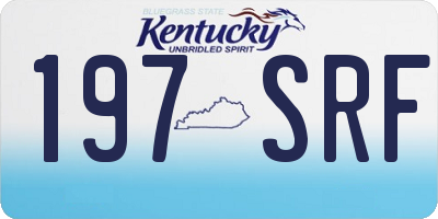 KY license plate 197SRF