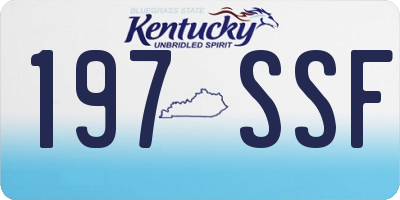 KY license plate 197SSF