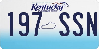 KY license plate 197SSN