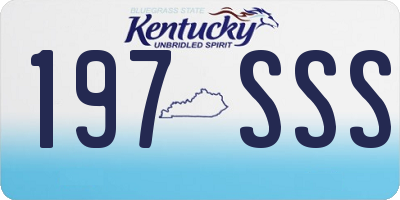 KY license plate 197SSS