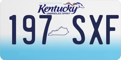 KY license plate 197SXF