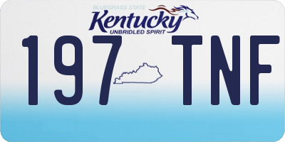 KY license plate 197TNF