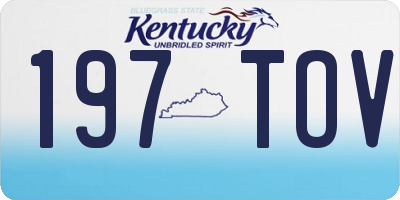KY license plate 197TOV