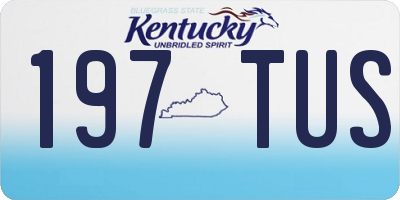KY license plate 197TUS