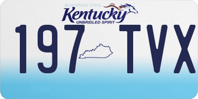 KY license plate 197TVX