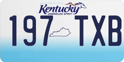 KY license plate 197TXB