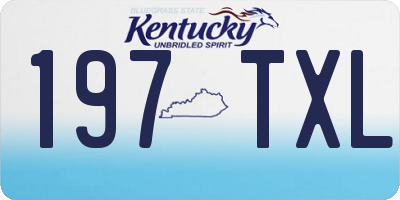KY license plate 197TXL