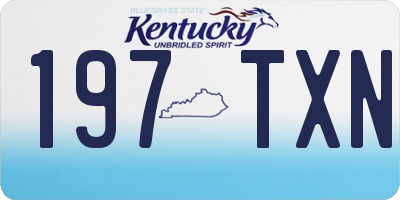 KY license plate 197TXN