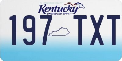 KY license plate 197TXT