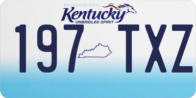KY license plate 197TXZ