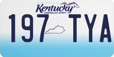 KY license plate 197TYA