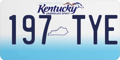 KY license plate 197TYE