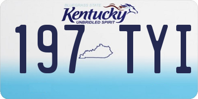 KY license plate 197TYI