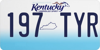 KY license plate 197TYR