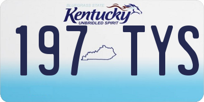 KY license plate 197TYS
