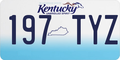 KY license plate 197TYZ