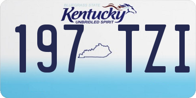 KY license plate 197TZI
