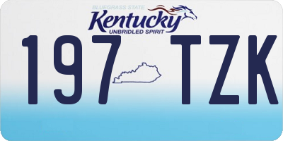 KY license plate 197TZK