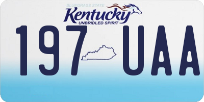KY license plate 197UAA