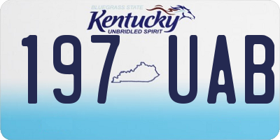 KY license plate 197UAB