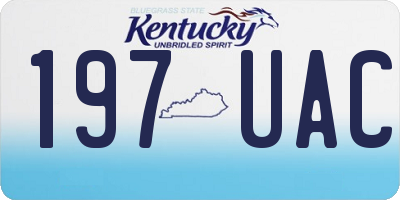 KY license plate 197UAC