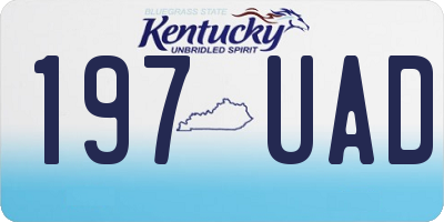 KY license plate 197UAD