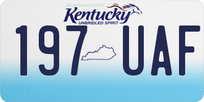 KY license plate 197UAF
