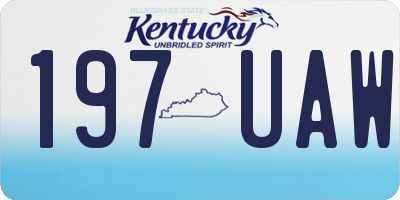 KY license plate 197UAW