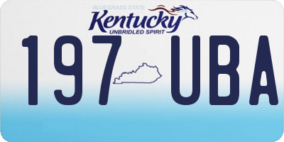 KY license plate 197UBA