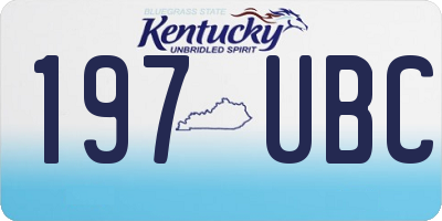 KY license plate 197UBC