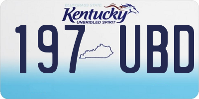 KY license plate 197UBD