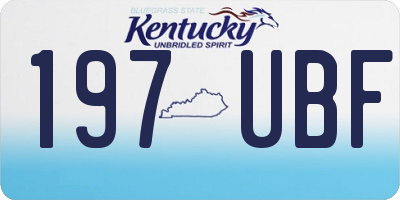 KY license plate 197UBF