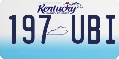 KY license plate 197UBI
