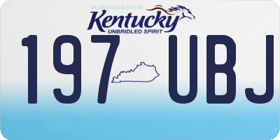 KY license plate 197UBJ