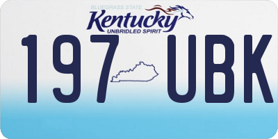 KY license plate 197UBK