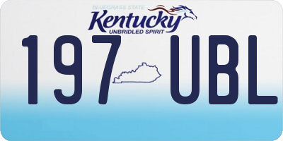 KY license plate 197UBL