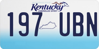 KY license plate 197UBN