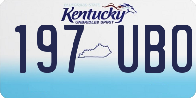 KY license plate 197UBO