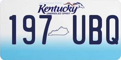 KY license plate 197UBQ