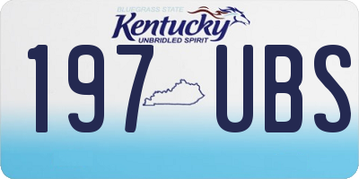 KY license plate 197UBS