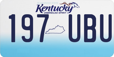 KY license plate 197UBU