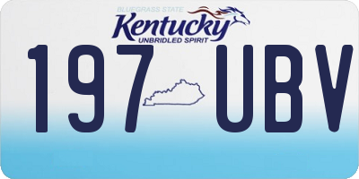 KY license plate 197UBV