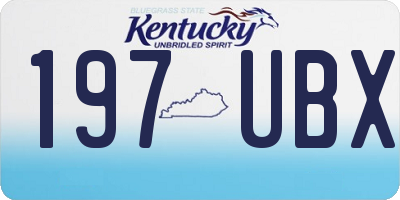 KY license plate 197UBX