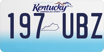 KY license plate 197UBZ