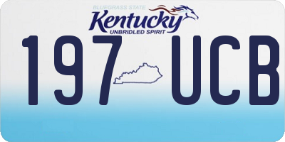 KY license plate 197UCB