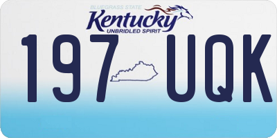 KY license plate 197UQK