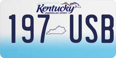 KY license plate 197USB