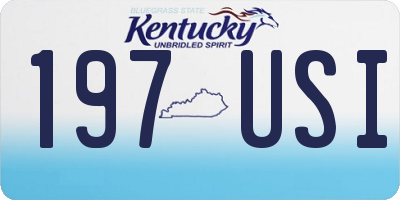 KY license plate 197USI